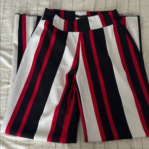 Harve Benard Red and Black Striped Skirt